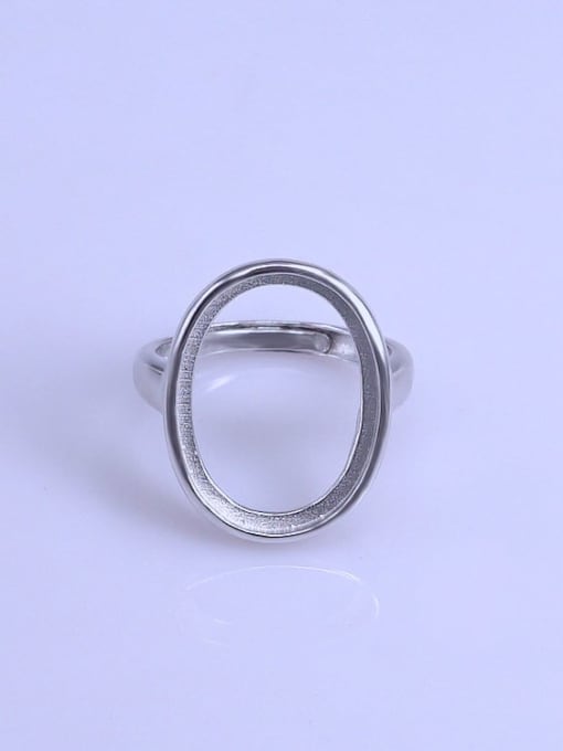 Supply 925 Sterling Silver 18K White Gold Plated Geometric Ring Setting Stone size: 15*20mm 0