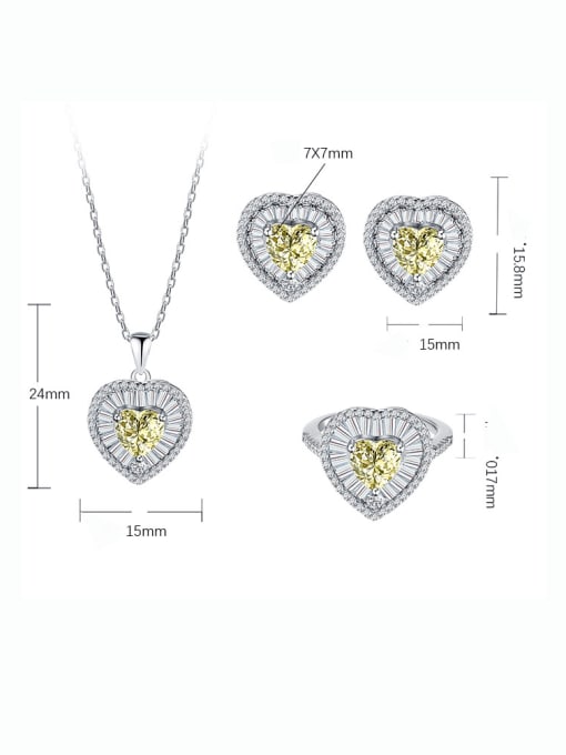 A&T Jewelry 925 Sterling Silver Cubic Zirconia Heart Luxury Stud Earring 1