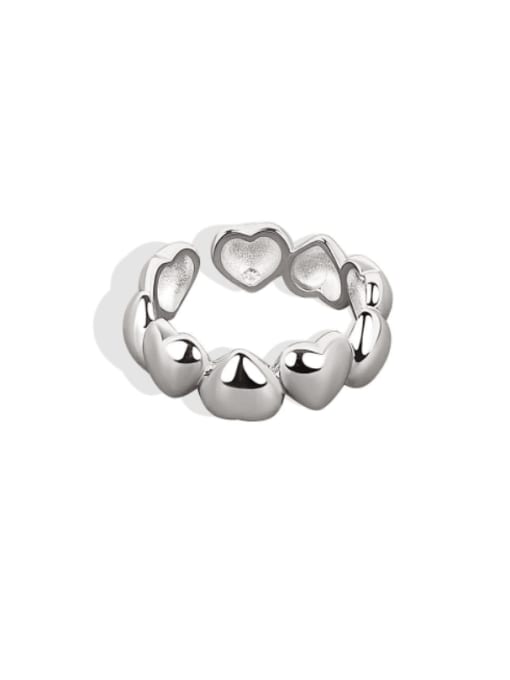 PNJ-Silver 925 Sterling Silver Heart Minimalist Band Ring 3