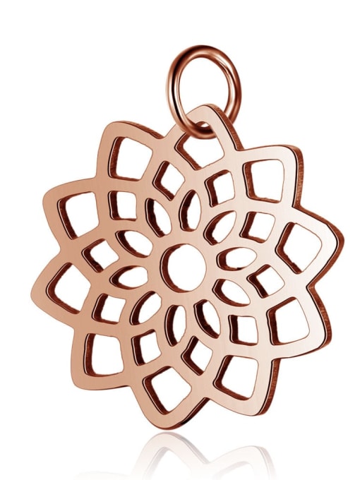 FTime Stainless steel Flower Charm Height :16.5mm , Width: 19 mm 2