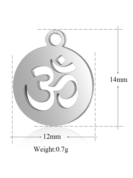 FTime Stainless steel Irregular Round Charm Height :12 mm , Width: 14 mm 1
