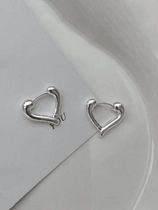 ARTTI 925 Sterling Silver Heart Hip Hop Stud Earring 0