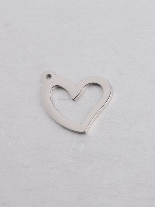 Steel color Stainless steel crooked love heart pendant