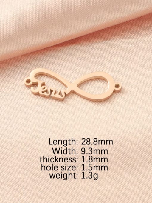 Rose gold side double hole Stainless steel Minimalist Letter DIY Pendant