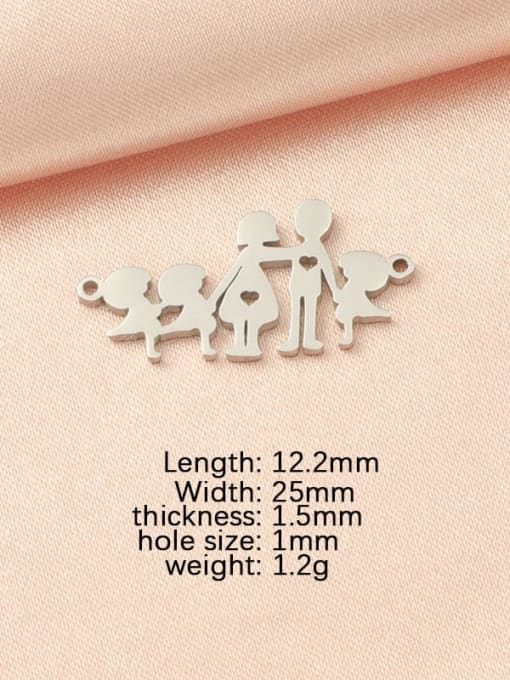 1 male, 1 female, and 3 girls Stainless steel Cute Baby  DIY  Pendant