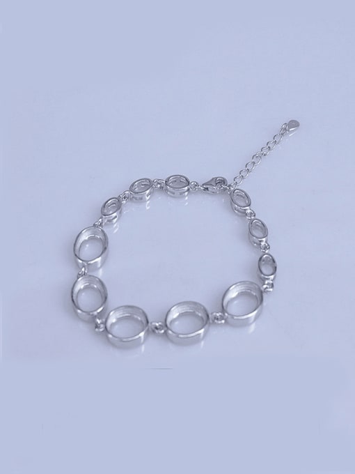 Supply 925 Sterling Silver Round Bracelet Setting Stone size: 8*10mm 0