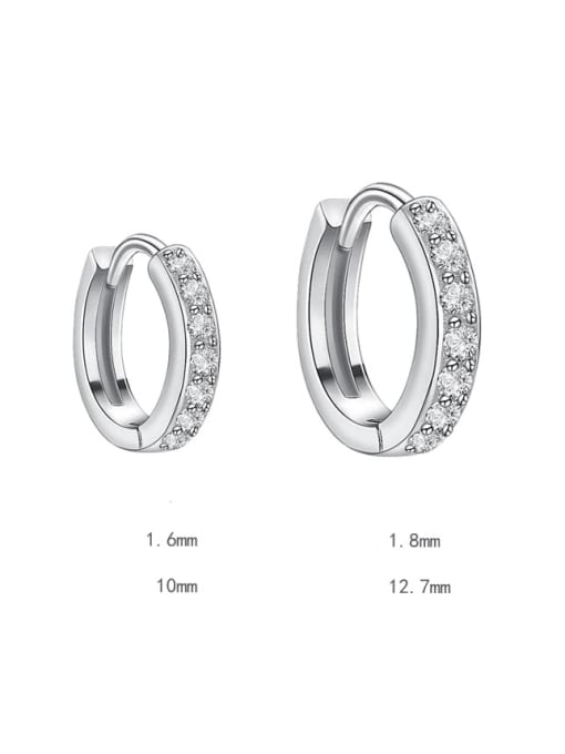 A&T Jewelry 925 Sterling Silver Cubic Zirconia Geometric Minimalist Huggie Earring 2