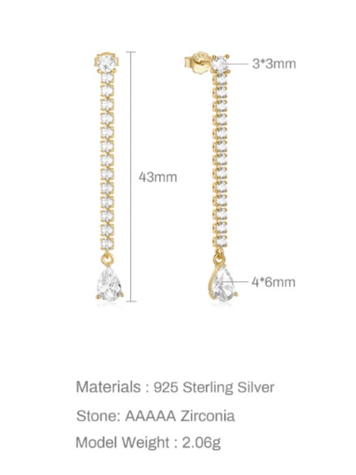 YUANFAN 925 Sterling Silver Cubic Zirconia Geometric Dainty Cluster Earring 3
