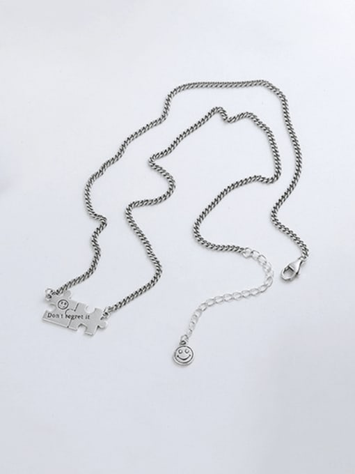 055L approximately 7.1g 925 Sterling Silver Irregular Vintage Necklace