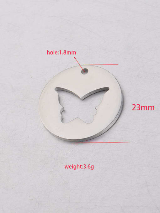 Steel hollow butterfly Stainless steel Round Butterfly Trend Pendant