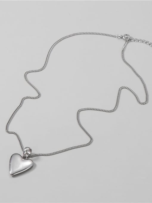 ARTTI 925 Sterling Silver Smooth Heart Vintage  Necklace 0