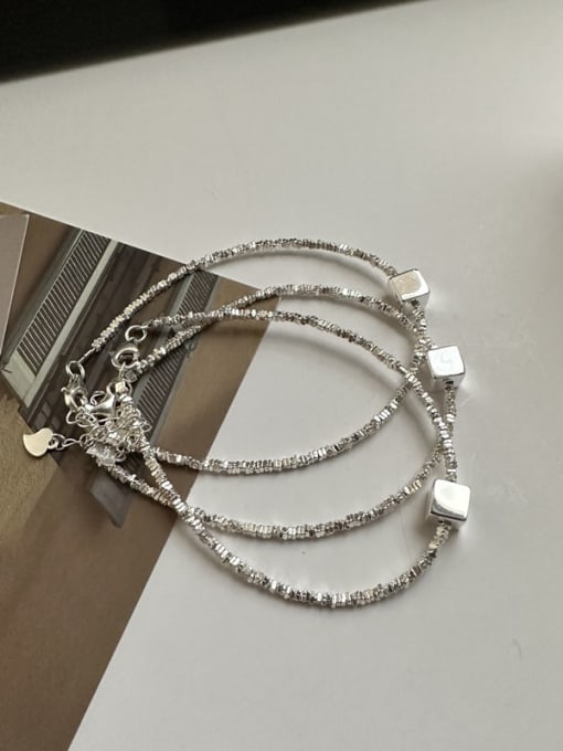 ARTTI 925 Sterling Silver Dainty Geometric Bracelet and Necklace Set 3