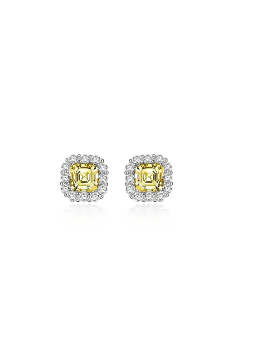 A&T Jewelry 925 Sterling Silver High Carbon Diamond Geometric Luxury Earring 0