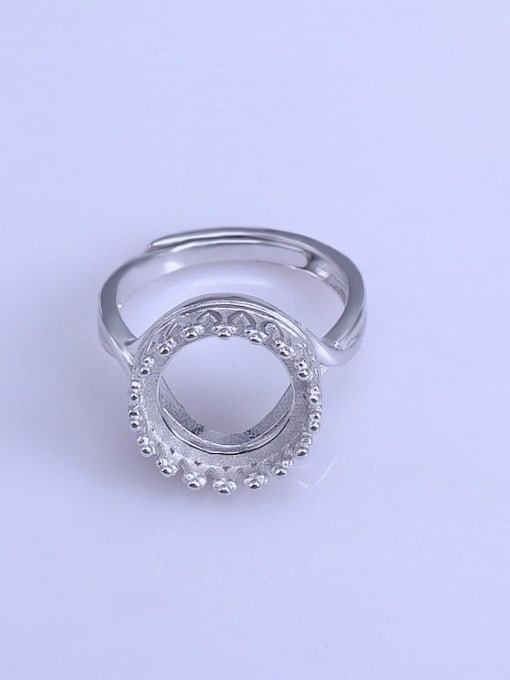 Supply 925 Sterling Silver 18K White Gold Plated Round Ring Setting Stone size: 12*12mm 0