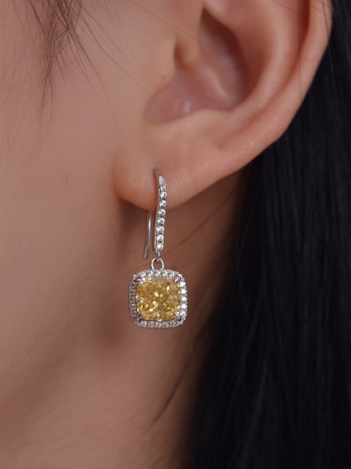 A&T Jewelry 925 Sterling Silver High Carbon Diamond Geometric Luxury Drop Earring 1