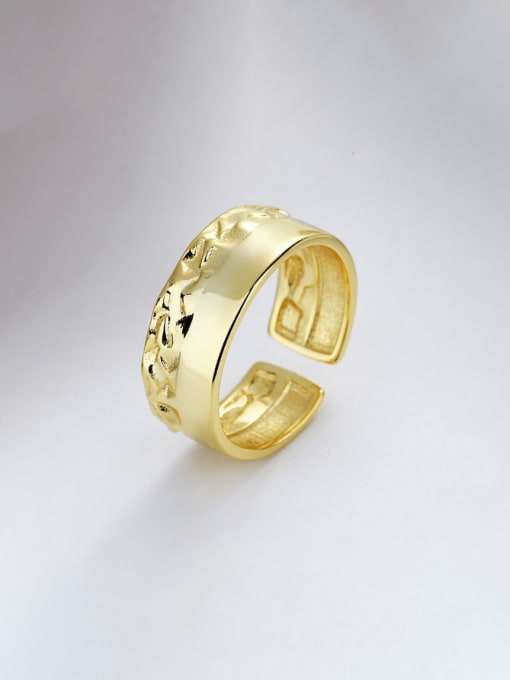 D047 Gold  3.98g 925 Sterling Silver Geometric Minimalist Band Ring
