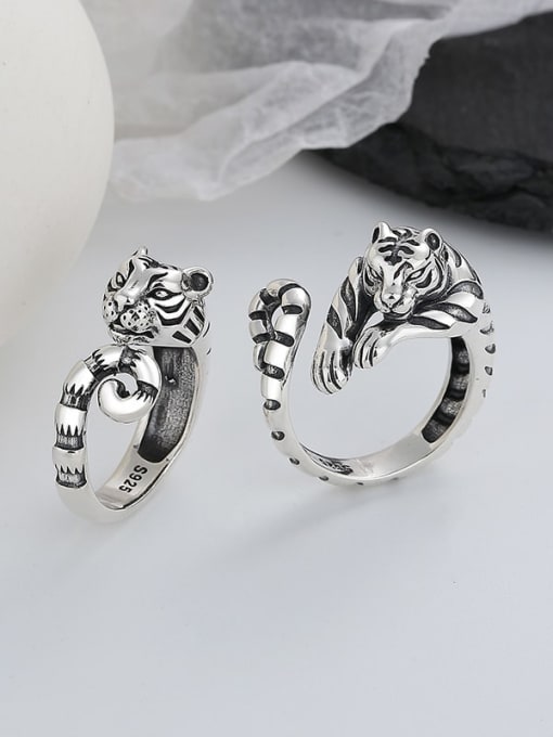 TAIS 925 Sterling Silver Tiger Vintage Band Ring 1