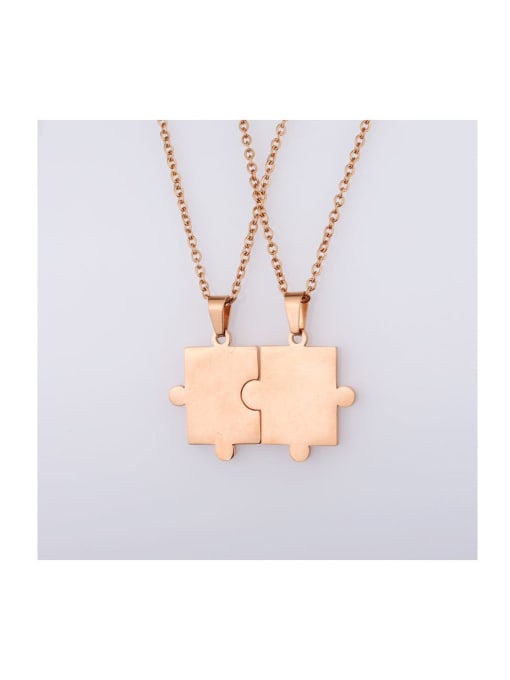 MEN PO Stainless steel Geometric puzzle Minimalist Necklace 0