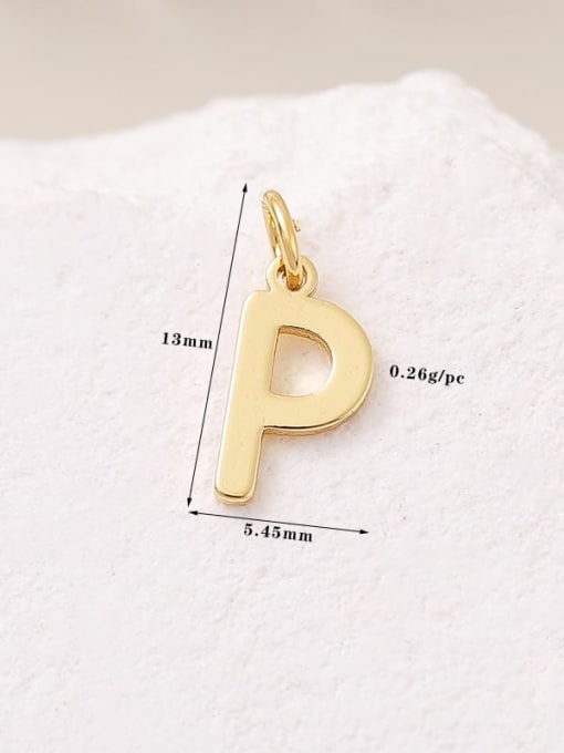 14 K gold H 11373 Brass Minimalist English  Letter  Pendant
