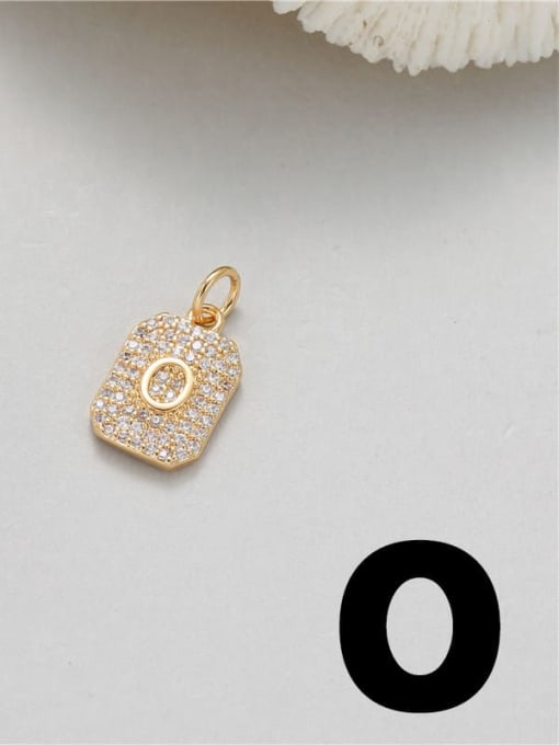 14 K gold N 0515 Brass Cubic Zirconia Minimalist English Letter Pendant