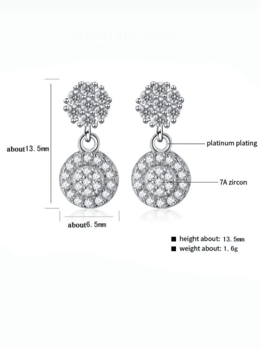 A&T Jewelry 925 Sterling Silver Cubic Zirconia Geometric Luxury Cluster Earring 2