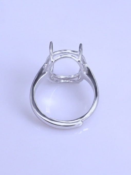 Supply 925 Sterling Silver 18K White Gold Plated Oval Ring Setting Stone size: 15*20mm 1