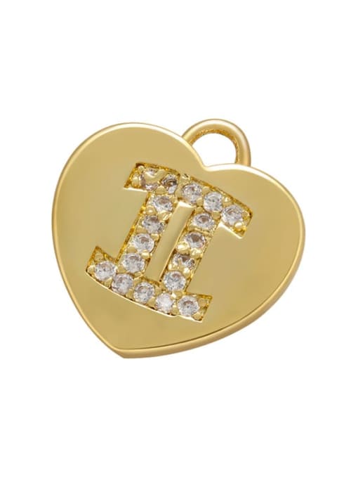Golden Gemini Micro-set heart-shaped pie zodiac inlaid jewelry accessories