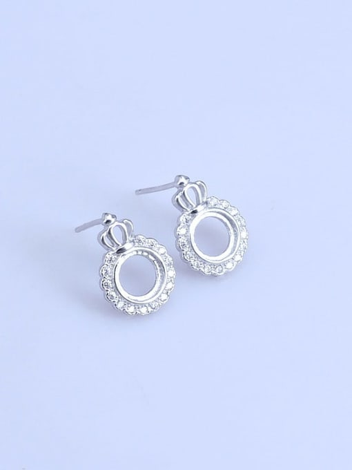 Supply 925 Sterling Silver Round Earring Setting Stone size: 6*6mm 1