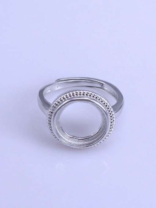 Supply 925 Sterling Silver 18K White Gold Plated Geometric Ring Setting Stone size: 12*12mm 0