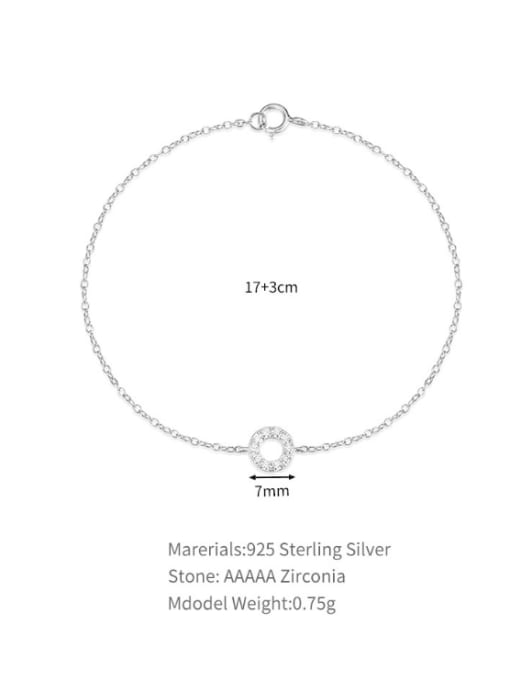YUANFAN 925 Sterling Silver Cubic Zirconia Geometric Minimalist Link Bracelet 2
