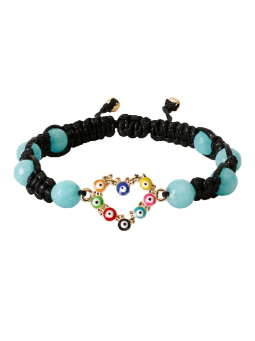 Bc68004 blue Multi Color Carnelian Stone Enamel Heart Trend Handmade Beaded Bracelet