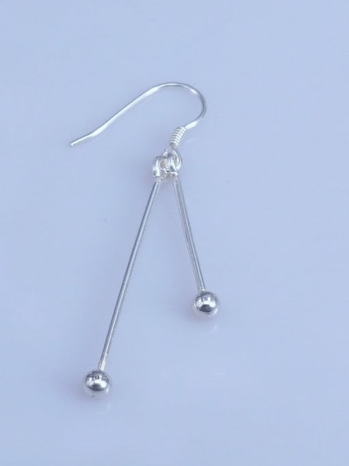 Supply 925 Sterling Silver 18K White Gold Plated Ball Earring Setting long : 33 22 11MM 1