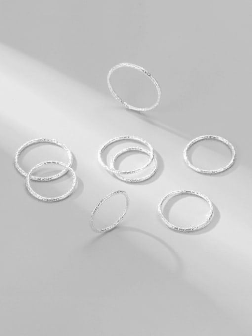 Texture sense ring 925 Sterling Silver Round Minimalist Band Ring