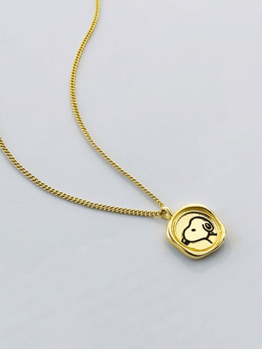 YA0043 Gold Necklace 925 Sterling Silver Geometric Vintage Necklace