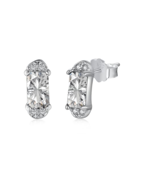 DY110129 S W WH 925 Sterling Silver Geometric Luxury Stud Earring