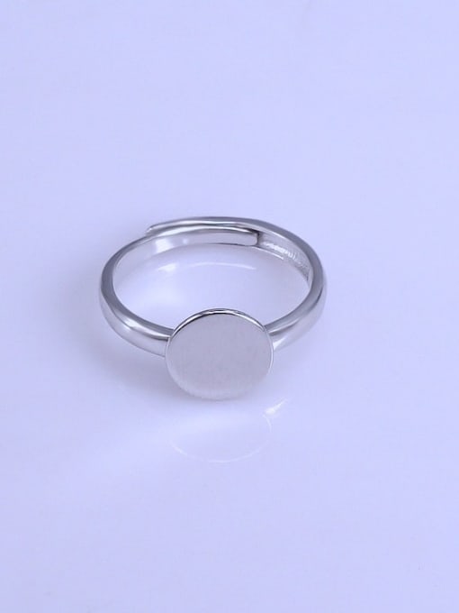 Supply 925 Sterling Silver 18K White Gold Plated Round Ring Setting Stone diameter: 10mm 0