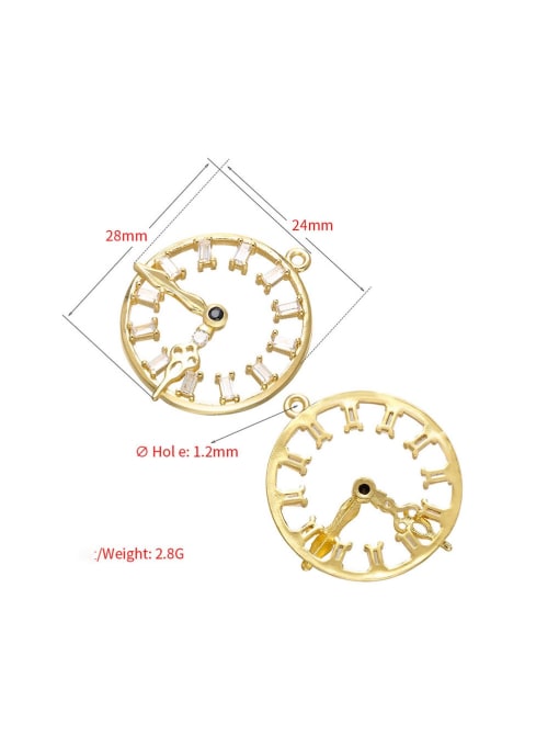 KOKO Brass Microset Zircon Clock Pendant 1