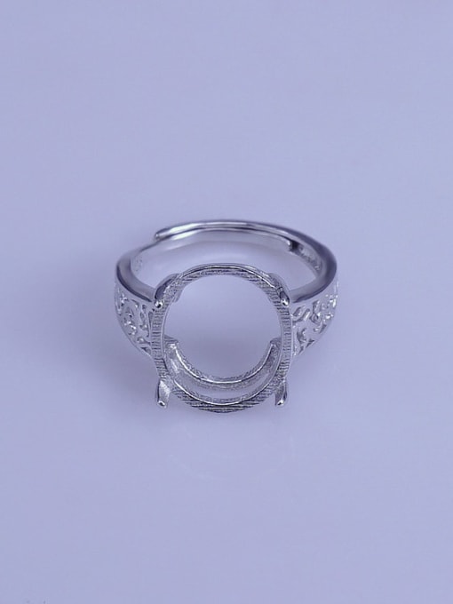 Supply 925 Sterling Silver 18K White Gold Plated Geometric Ring Setting Stone size: 12*15mm