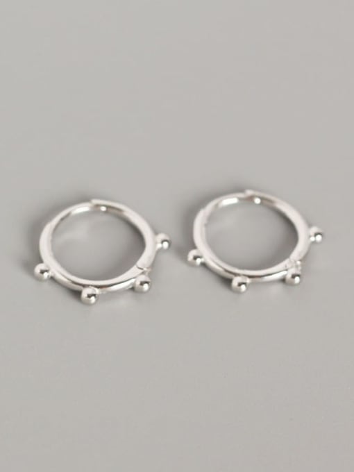1#Platinum 925 Sterling Silver Geometric Minimalist Huggie Earring