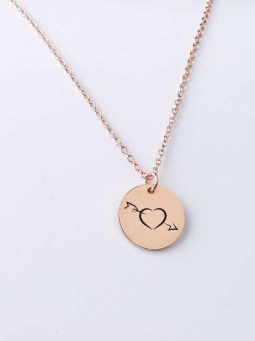 Rose Gold 62 Stainless steel Round Minimalist Necklace