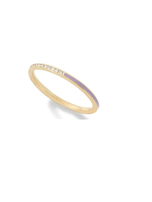 Gold Purple US 7 925 Sterling Silver Enamel Geometric Minimalist Band Ring