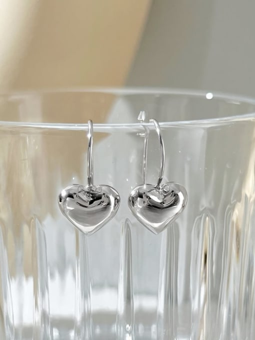 STL-Silver Jewelry 925 Sterling Silver Heart Dainty Hook Earring 3