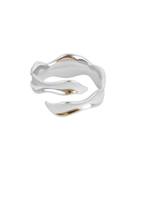 PNJ-Silver 925 Sterling Silver Irregular Minimalist Band Ring 0
