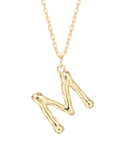 A2041 Letter M 925 Sterling Silver Letter Minimalist Necklace