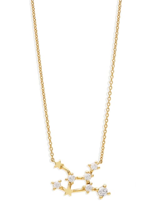 Golden Virgo 925 Sterling Silver Cubic Zirconia Constellation Dainty Necklace