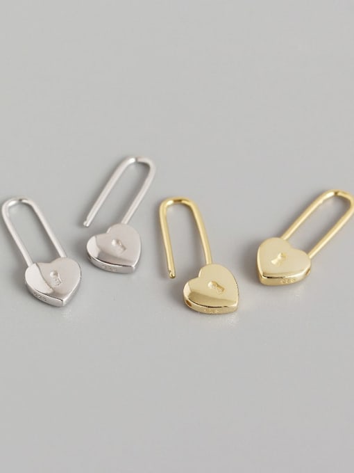 ACEE 925 Sterling Silver Heart Minimalist Pin Stud Earring