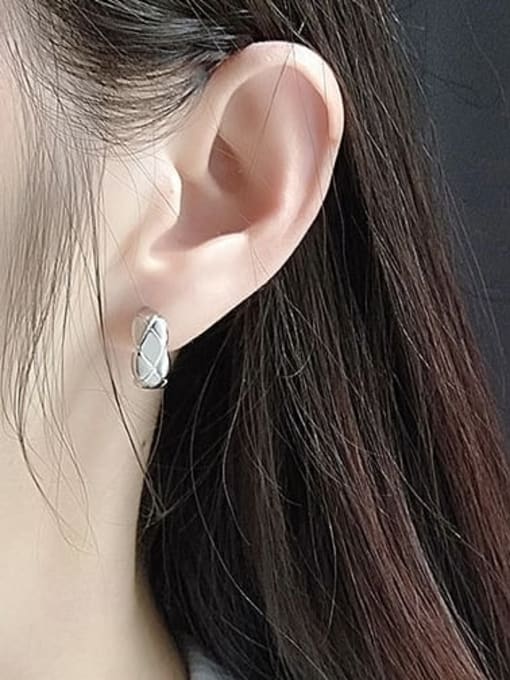 PNJ-Silver 925 Sterling Silver Geometric Minimalist Stud Earring 1