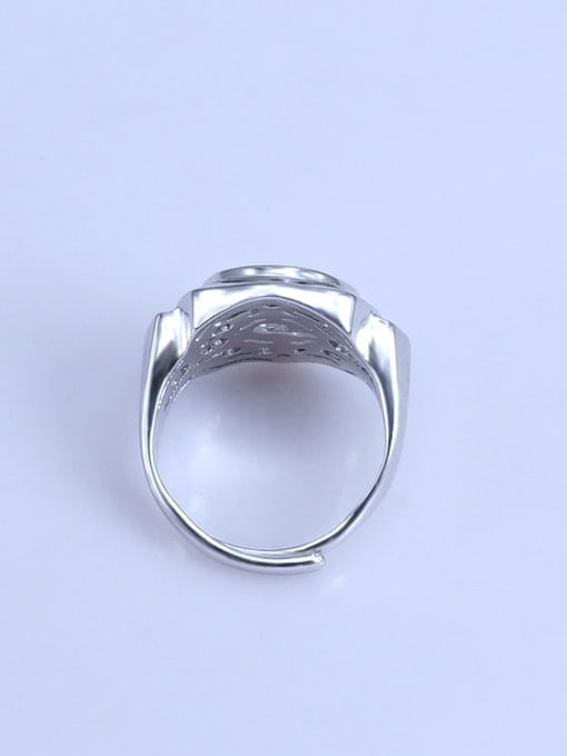 Supply 925 Sterling Silver 18K White Gold Plated Round Ring Setting Stone size: 11.5*14mm 3