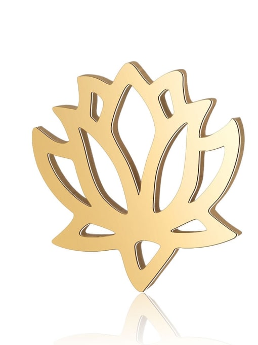 FTime Stainless steel Gold Plated Flower Charm Height : 12 mm , Width: 12 mm