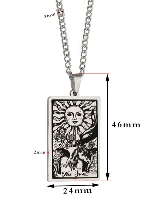 M&J The Sun's Tarot hip hop stainless steel titanium steel necklace 1